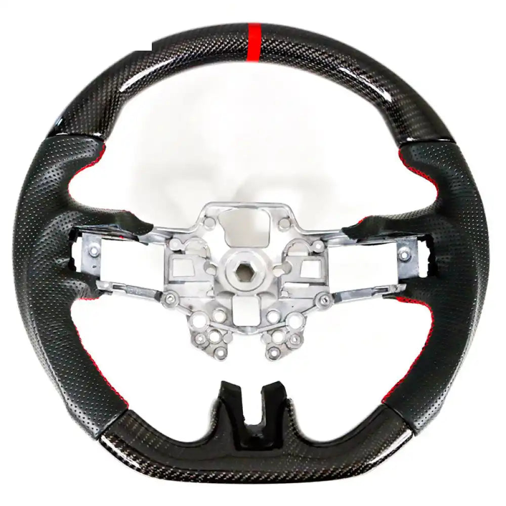 2018-2023 Ford Mustang V1 Steering Wheel w/ Red Stitching Carbon Fiber