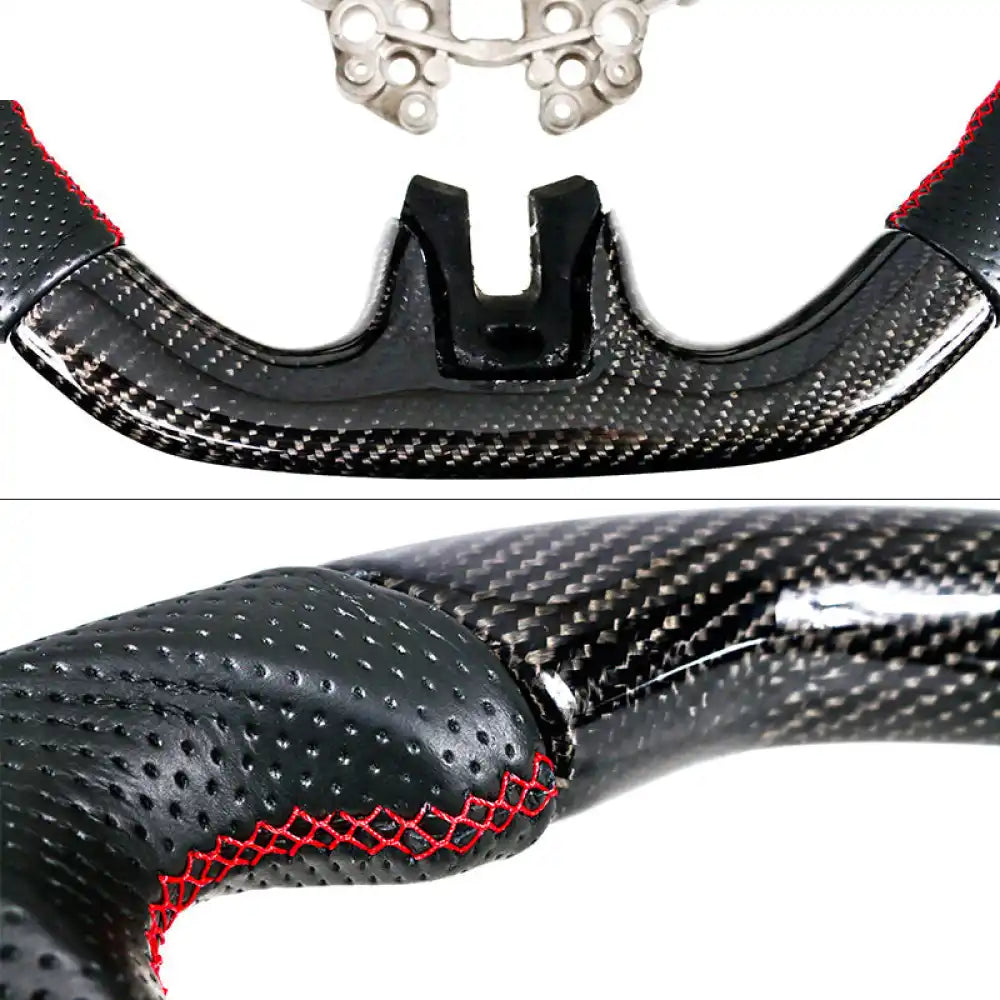 2018-2023 Ford Mustang V1 Steering Wheel w/ Red Stitching Carbon Fiber