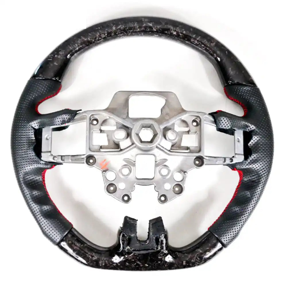 2018-2023 Ford Mustang V1 Steering Wheel w/ Red Stitching Carbon Fiber