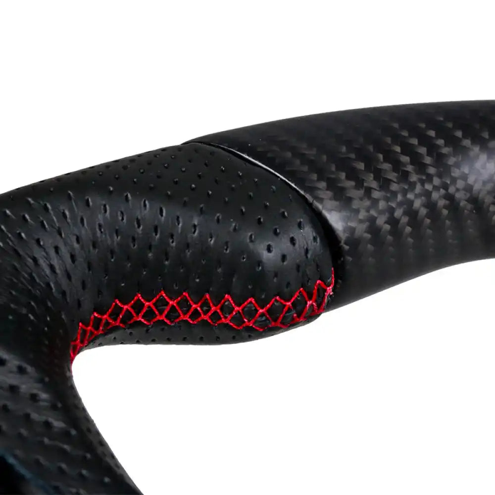 2018-2023 Ford Mustang V1 Steering Wheel w/ Red Stitching Carbon Fiber