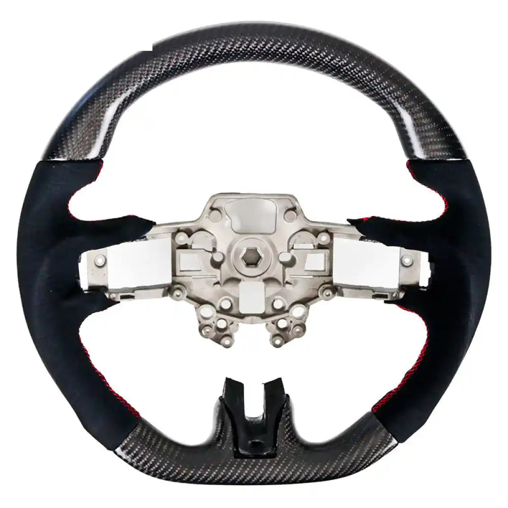 2018-2023 Ford Mustang V1 Steering Wheel w/ Red Stitching Carbon Fiber