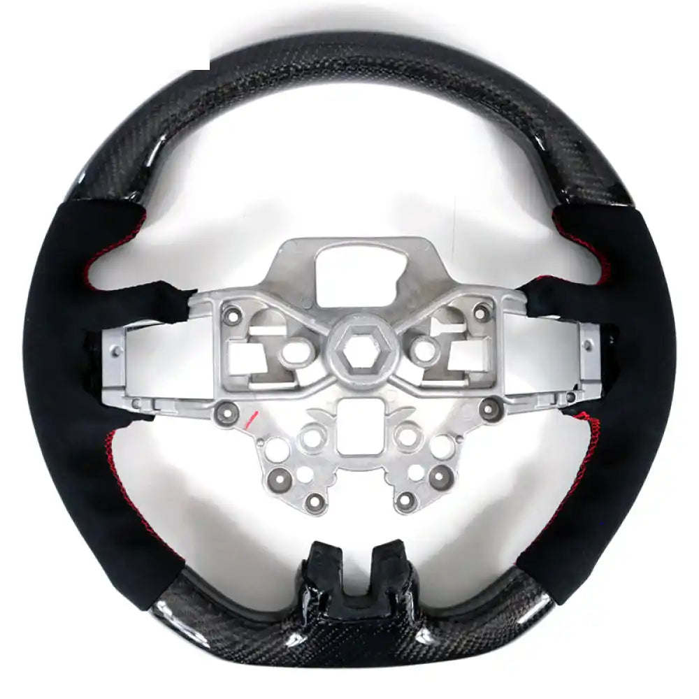 2018-2023 Ford Mustang V1 Steering Wheel w/ Red Stitching Carbon Fiber