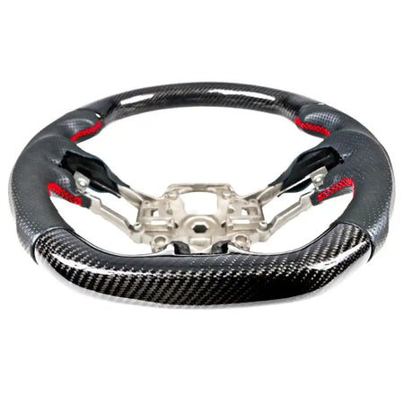2018-2023 Ford Mustang V1 Steering Wheel w/ Red Stitching Carbon Fiber