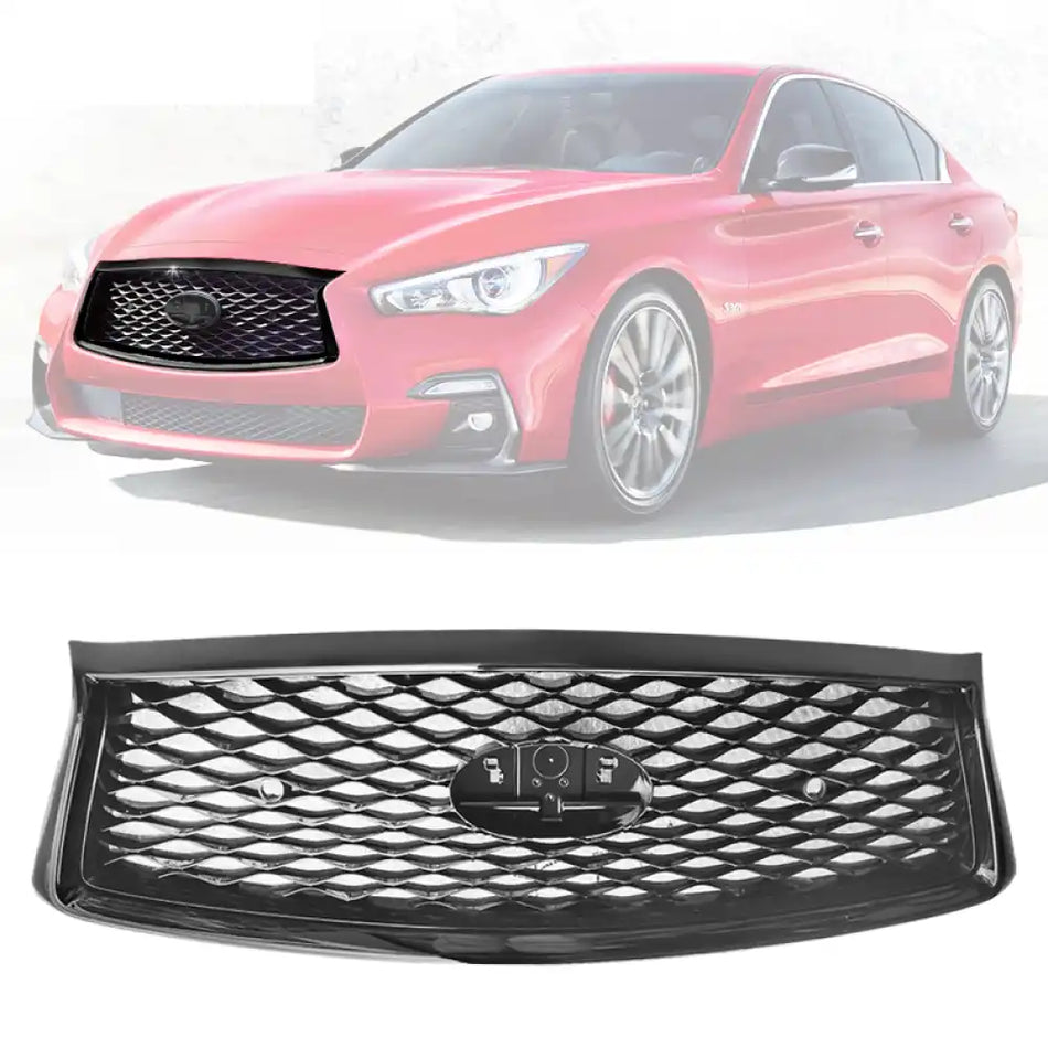 2018-2024 Infiniti Q50 Eau Rouge ER Style Gloss Black ront Grille