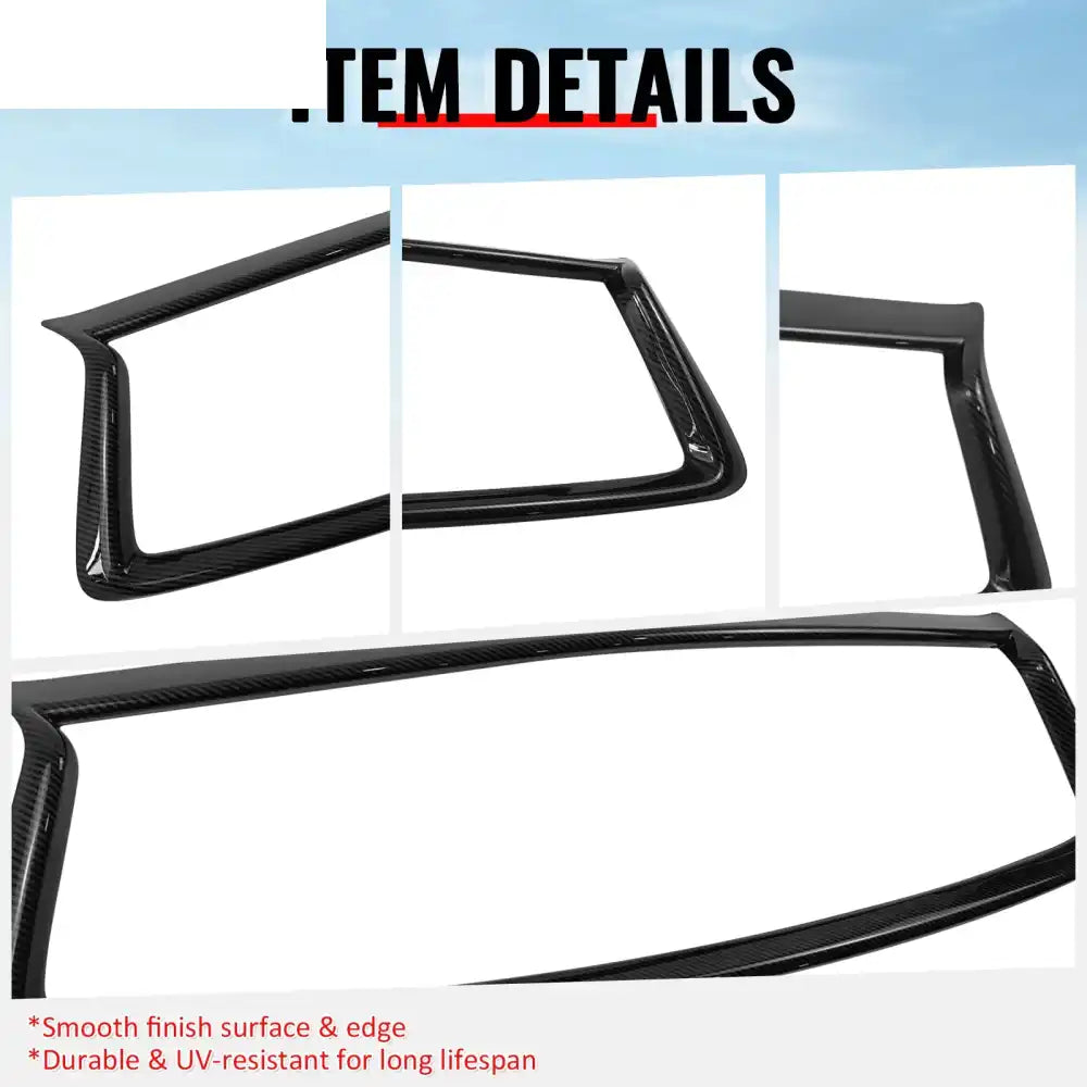 2018-2024 Infiniti Q50 OE Style Front Bumper Upper Grille Frame Trim Replacement Carbon Fiber Print ABS Carbon Fiber