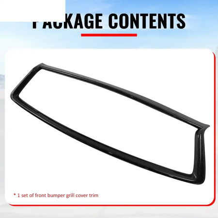 2018-2024 Infiniti Q50 OE Style Front Bumper Upper Grille Frame Trim Replacement Carbon Fiber Print ABS Carbon Fiber