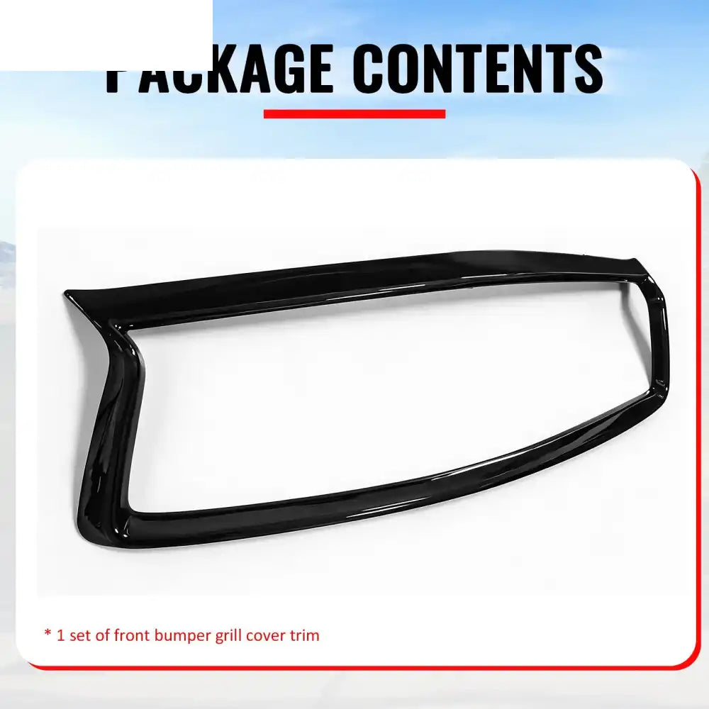 2018-2024 Infiniti Q50 OE Style Front Bumper Upper Grille Frame Trim Replacement Gloss Black ABS Gloss Black