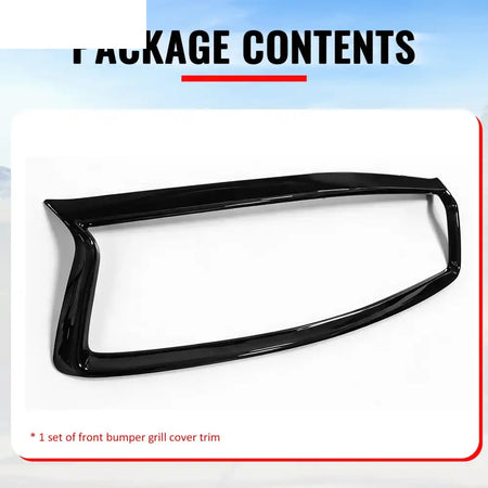 2018-2024 Infiniti Q50 OE Style Front Bumper Upper Grille Frame Trim Replacement Gloss Black ABS Gloss Black