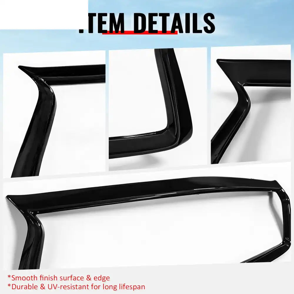 2018-2024 Infiniti Q50 OE Style Front Bumper Upper Grille Frame Trim Replacement Gloss Black ABS Gloss Black
