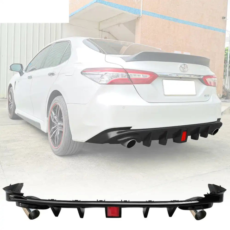 2018-2024 Toyota Camry LE Rear Bumper Lip Diffuser 3RD Brake Light Tip Gloss Black