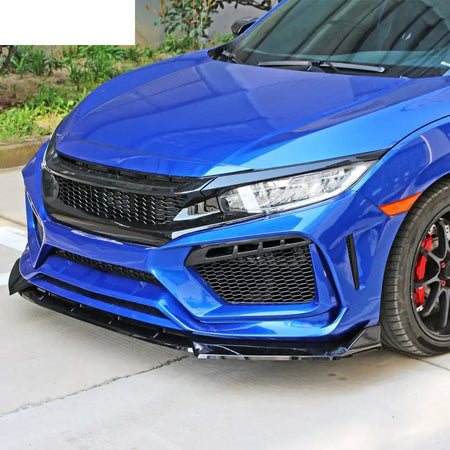 2019-2021 Honda Civic Gloss Black Honeycomb Front Upper Grille ABS
