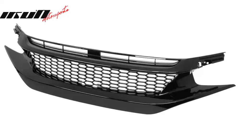 2019-2021 Honda Civic Gloss Black Honeycomb Front Upper Grille ABS