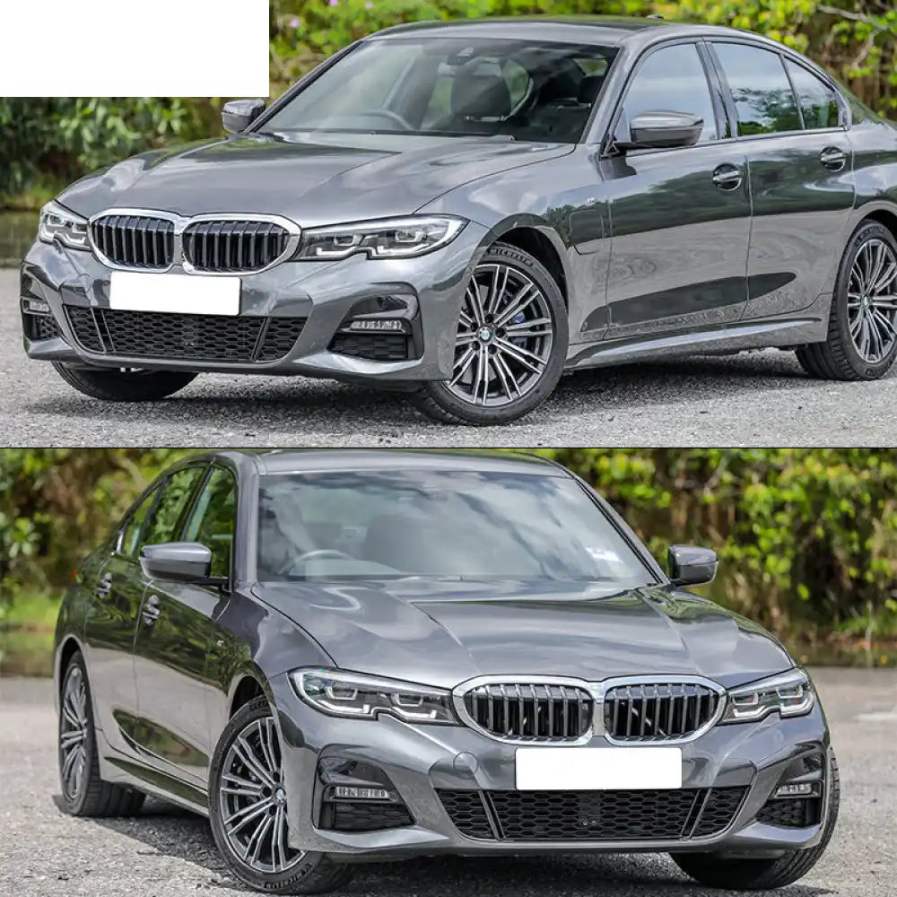 2019-2022 BMW 3 Series G20 Sedan M-Tech Style Black Front Bumper Cover Unpainted Black