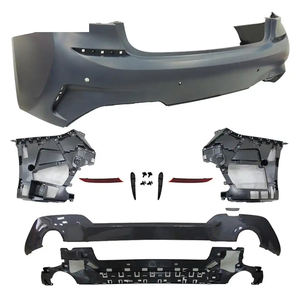 2019-2022 BMW 3 Series G20 Sedan M-Tech Style Black Rear Bumper Cover Unpainted Black