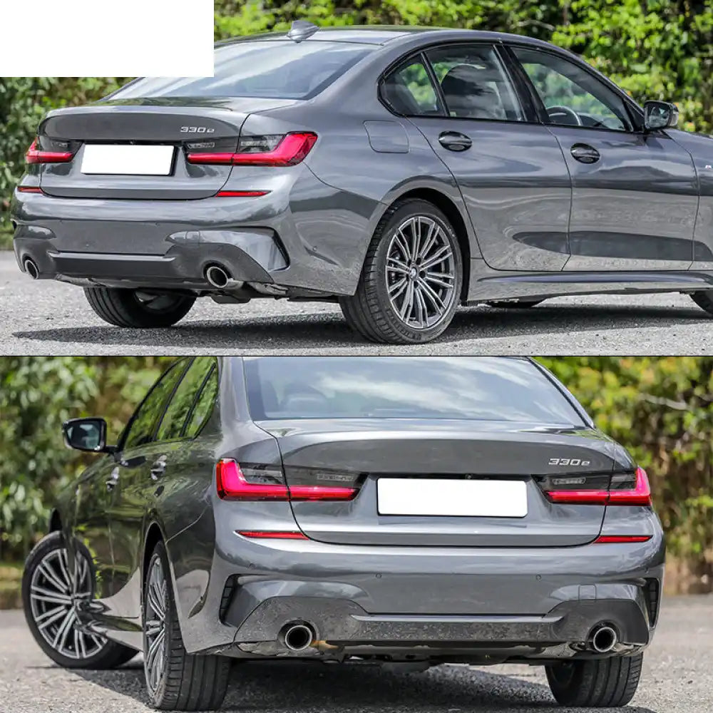 2019-2022 BMW 3 Series G20 Sedan M-Tech Style Black Rear Bumper Cover Unpainted Black