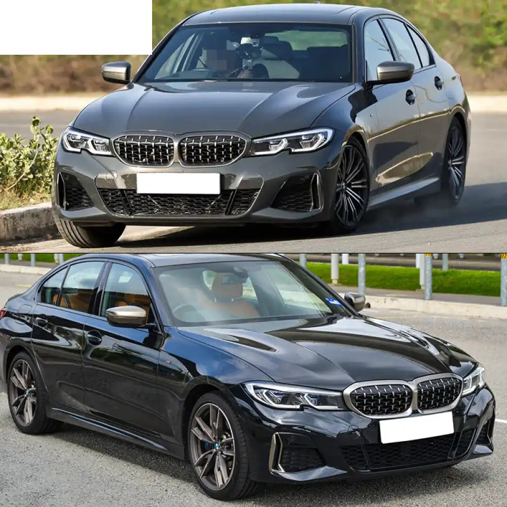 2019-2022 BMW 3 Series G20 Sedan M340 Style Black Front Bumper Cover Unpainted Black