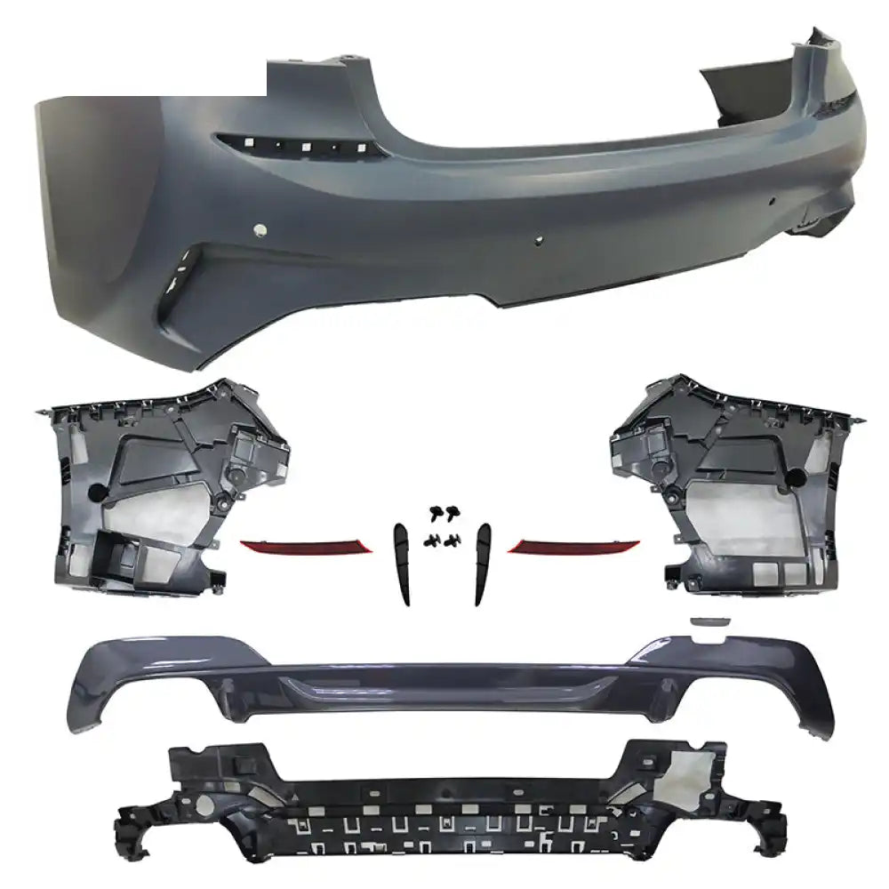 2019-2022 BMW 3 Series G20 Sedan M340 Style Black Rear Bumper Cover Unpainted Black