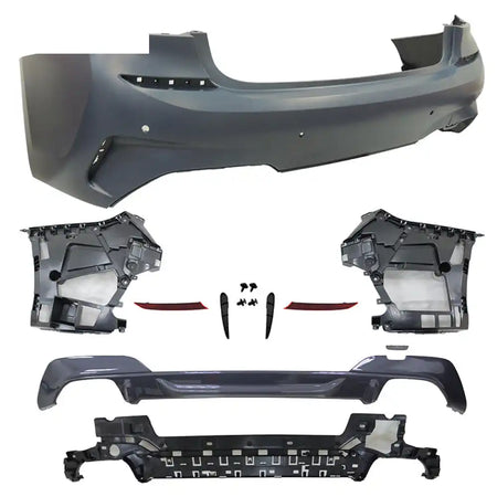 2019-2022 BMW 3 Series G20 Sedan M340 Style Black Rear Bumper Cover Unpainted Black