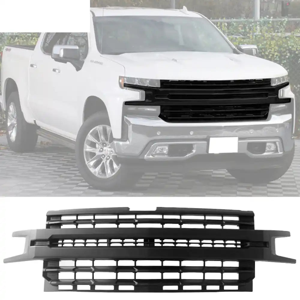 2019-2022 Chevy Silverado 1500 Grill Front Bumper Car Mesh Grille Matte Black / Won’ fit Trail Boss, Custom series, and