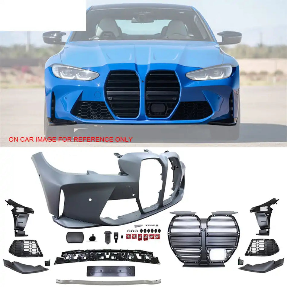2019-2023 BMW G20 M3 Style Bumper for Round Tips&Side Skirt w/ Light