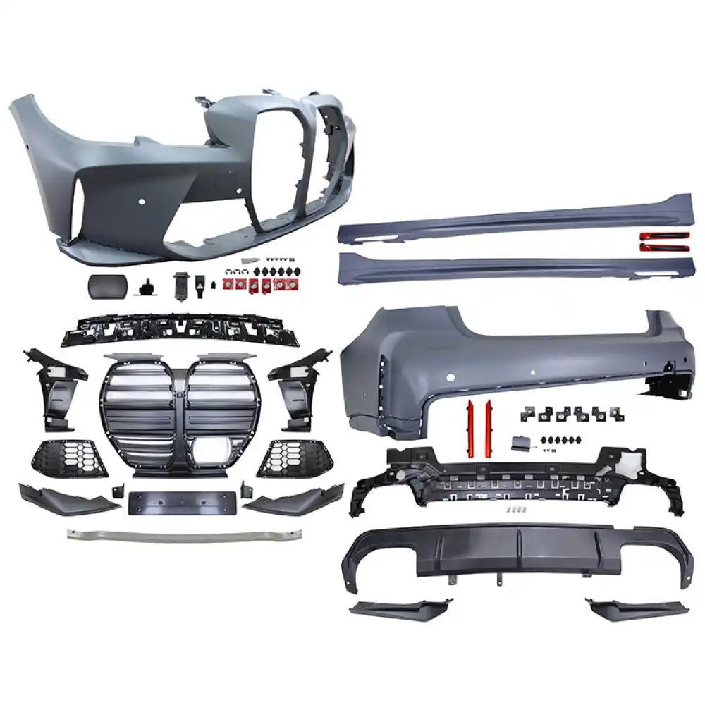 2019-2023 BMW G20 M3 Style Bumper for Square Tip &Side Skirt w/ Light