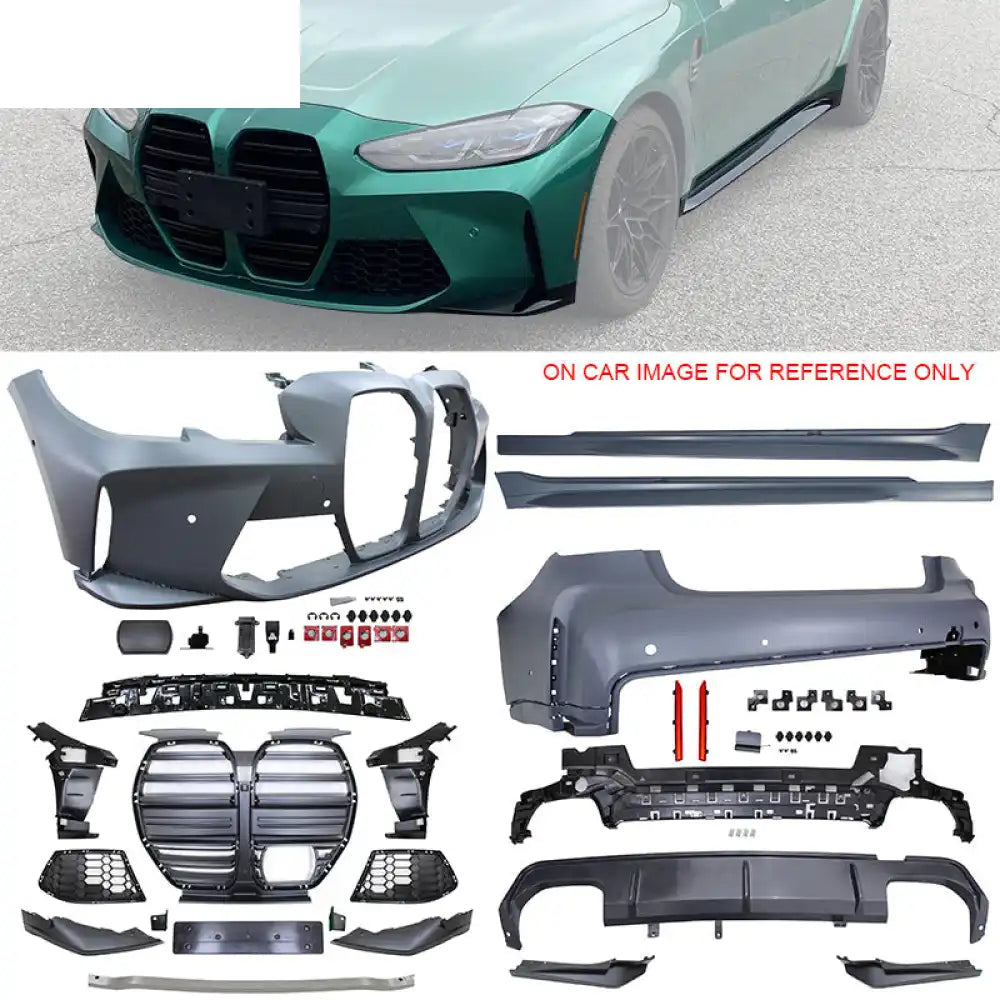 2019-2023 BMW G20 M3 Style Front Rear Bumper Retangular Tip&Side Skirt