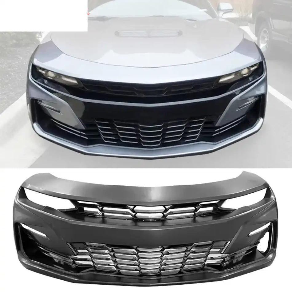 2019-2024 Chevrolet Camaro 19 SS Style Unpainted Front Bumper Cover Unpainted Black