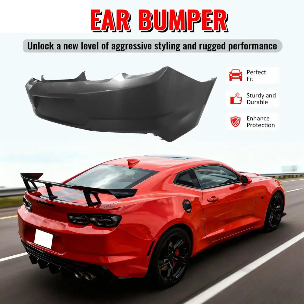2019-2024 Chevrolet Camaro OE Style Rear Bumper Cover Replacement PP Unpainted Black