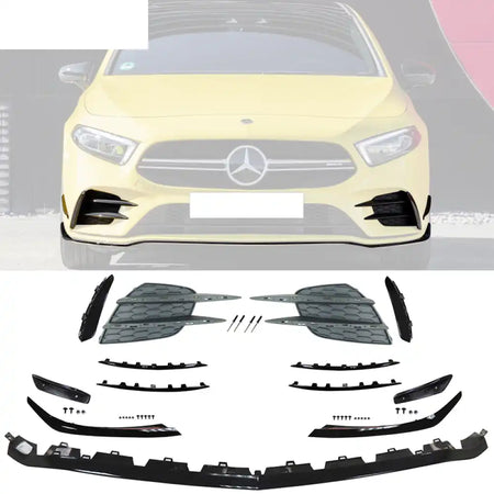 2020-2022 Benz W177 A35 AMG Front Bumper Lip with Gloss Moulding PP