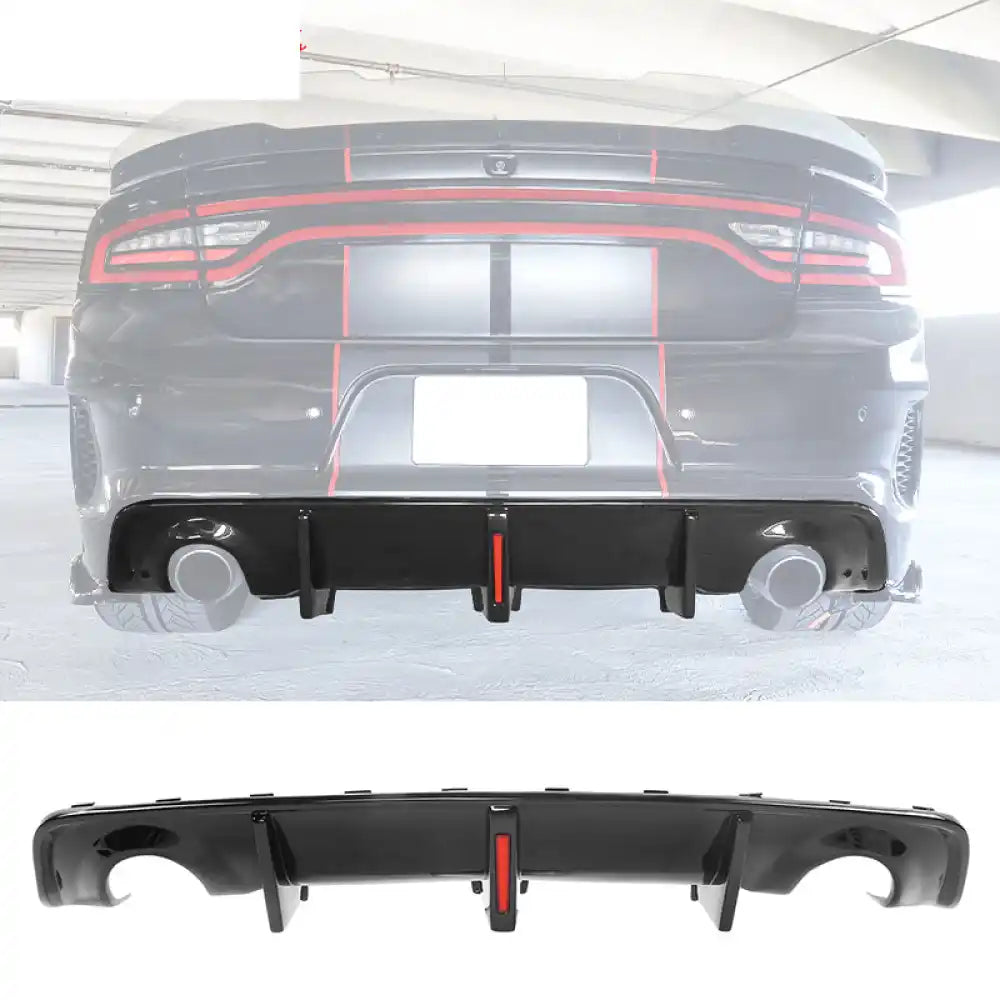 2020-2023 Charger Widebody Rear Diffuser W/ Brake Light PP Gloss Black
