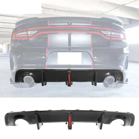 2020-2023 Charger Widebody Rear Diffuser W/ Brake Light PP Gloss Black
