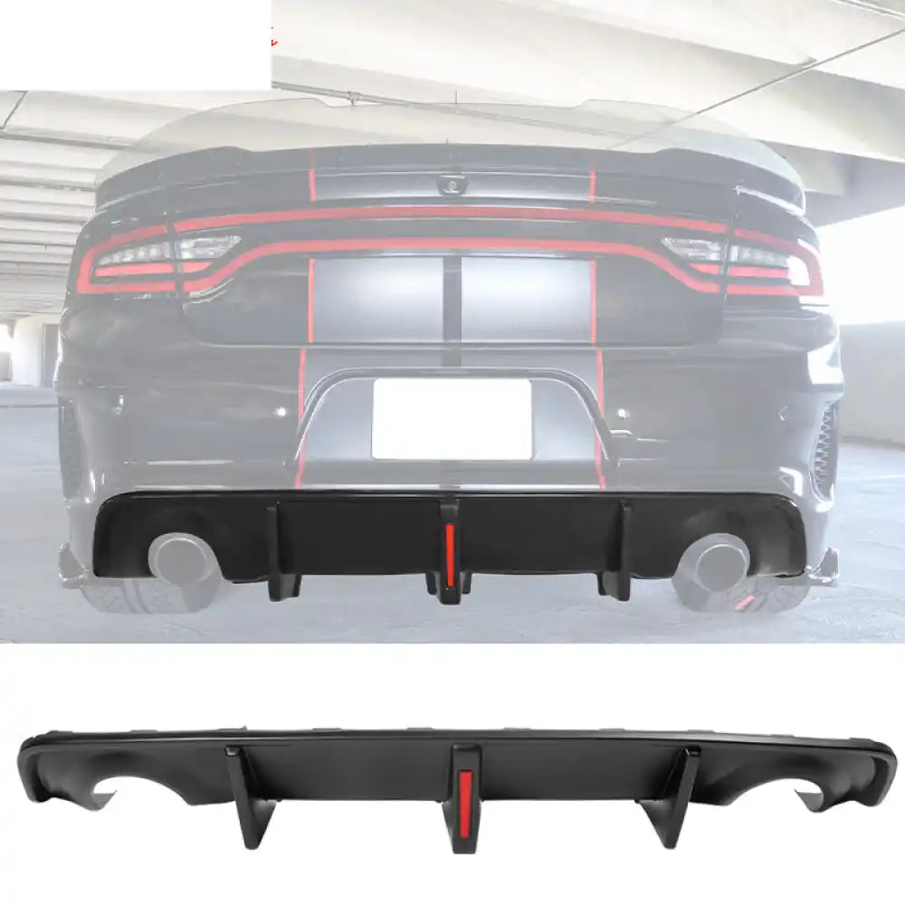2020-2023 Charger Widebody Rear Diffuser W/ Brake Light PP Matte Black