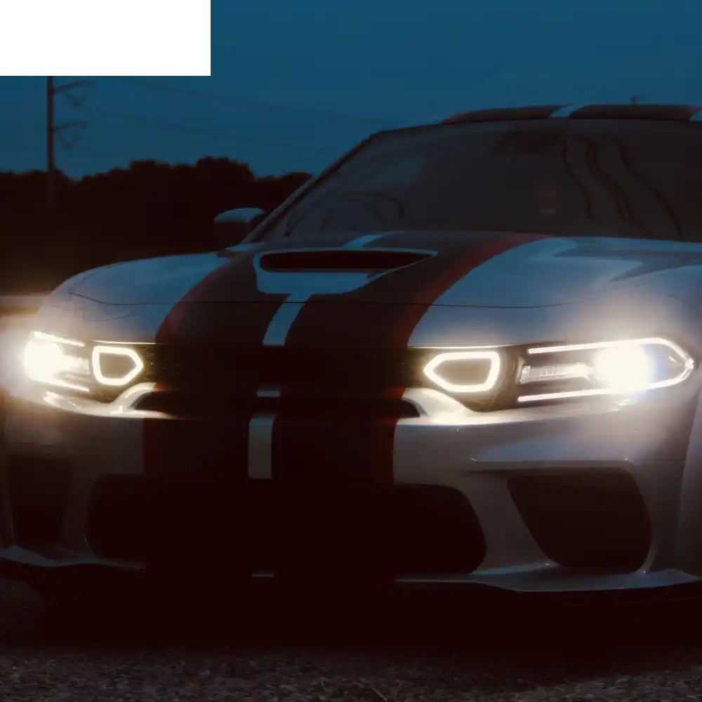 2020-2023 Dodge Charger SRT Widebody Style Smoke LED Mesh Grille ABS