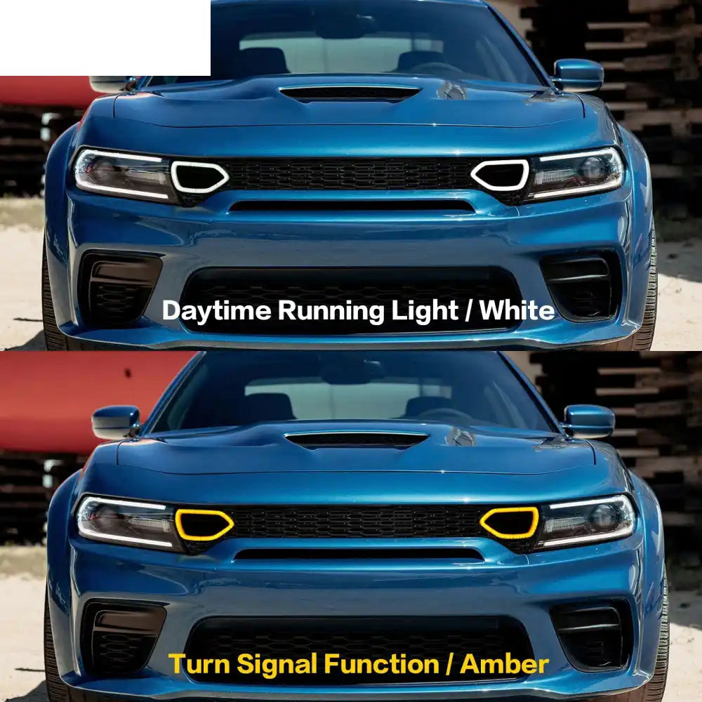 2020-2023 Dodge Charger SRT Widebody Style Smoke LED Mesh Grille ABS