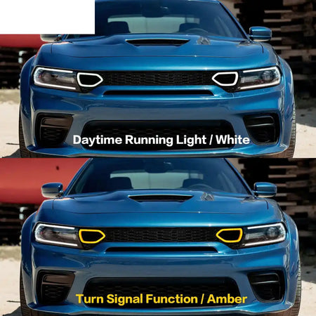 2020-2023 Dodge Charger SRT Widebody Style Smoke LED Mesh Grille ABS