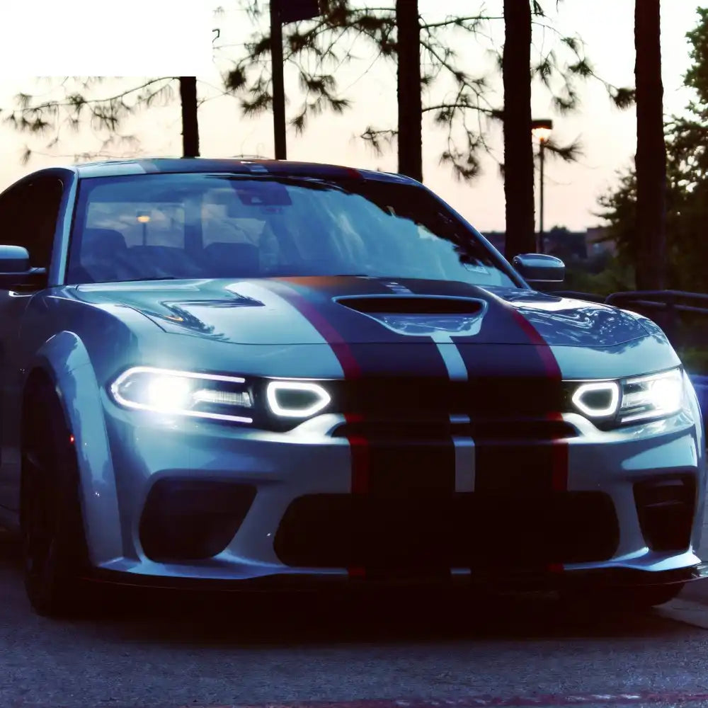 2020-2023 Dodge Charger SRT Widebody Style Smoke LED Mesh Grille ABS