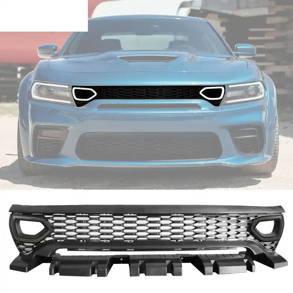2020-2023 Dodge Charger SRT Widebody Style Smoke LED Mesh Grille ABS