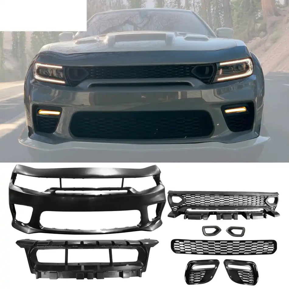 2020-2023 Dodge Charger Widebody Bumper Cover W/ SRT Grilles LED PP