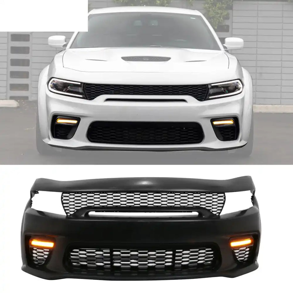 2020-2023 Dodge Charger Widebody Front Bumper Cover W/ Grille LED PP