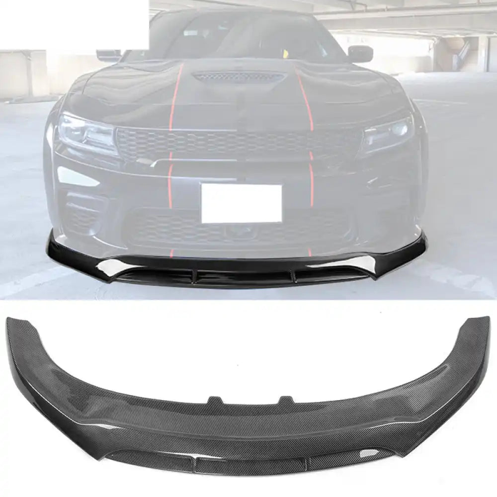 2020-2023 Dodge Charger Widebody V5 PP Front Bumper Lip Carbon Fiber Look