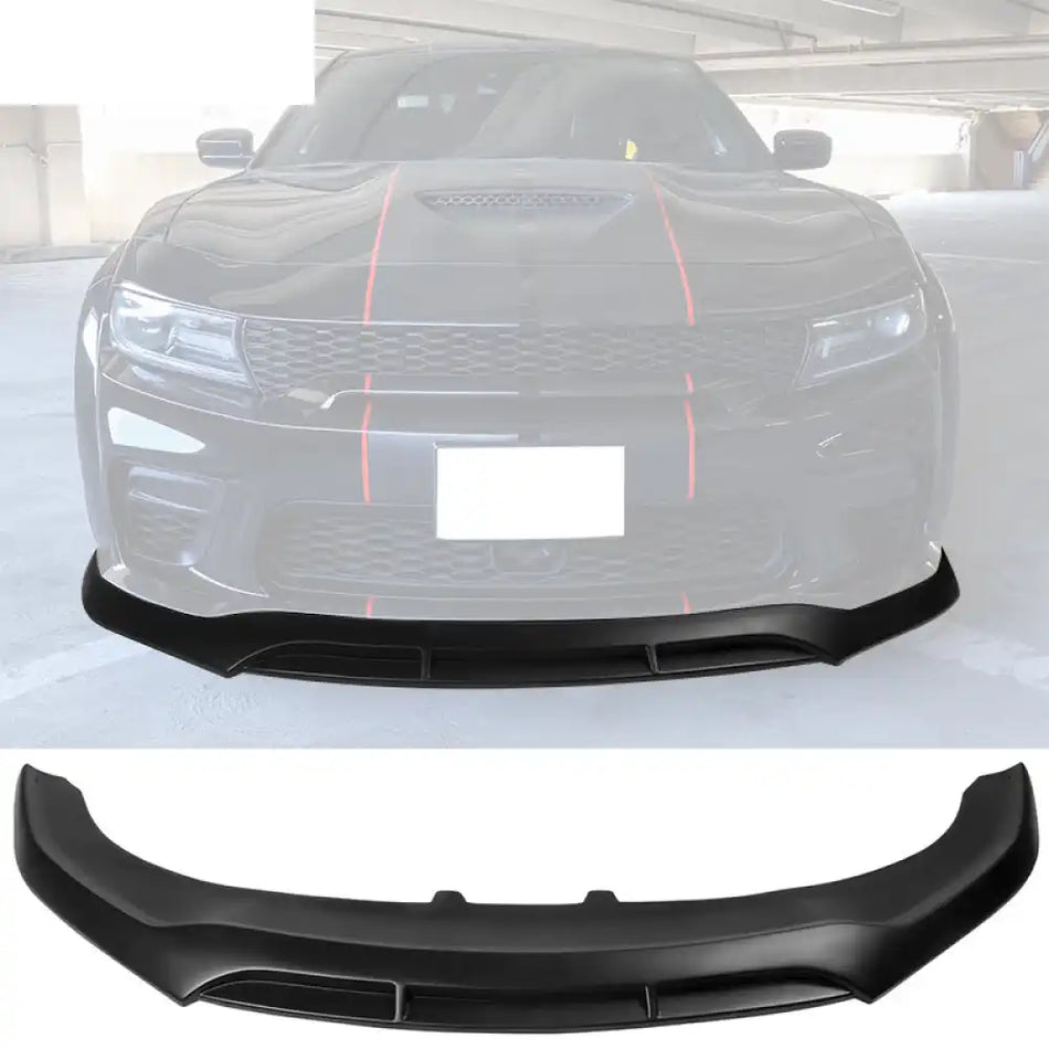 2020-2023 Dodge Charger Widebody V5 PP Front Bumper Lip Matte Black