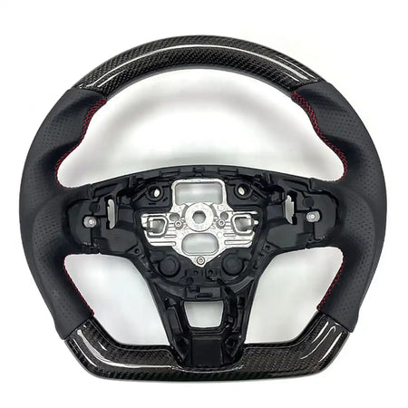 2020-2024 Focus Escape Steering Wheel Red Stitch Carbon Fiber Leather Carbon Fiber with Red Ring & Perforated Leather