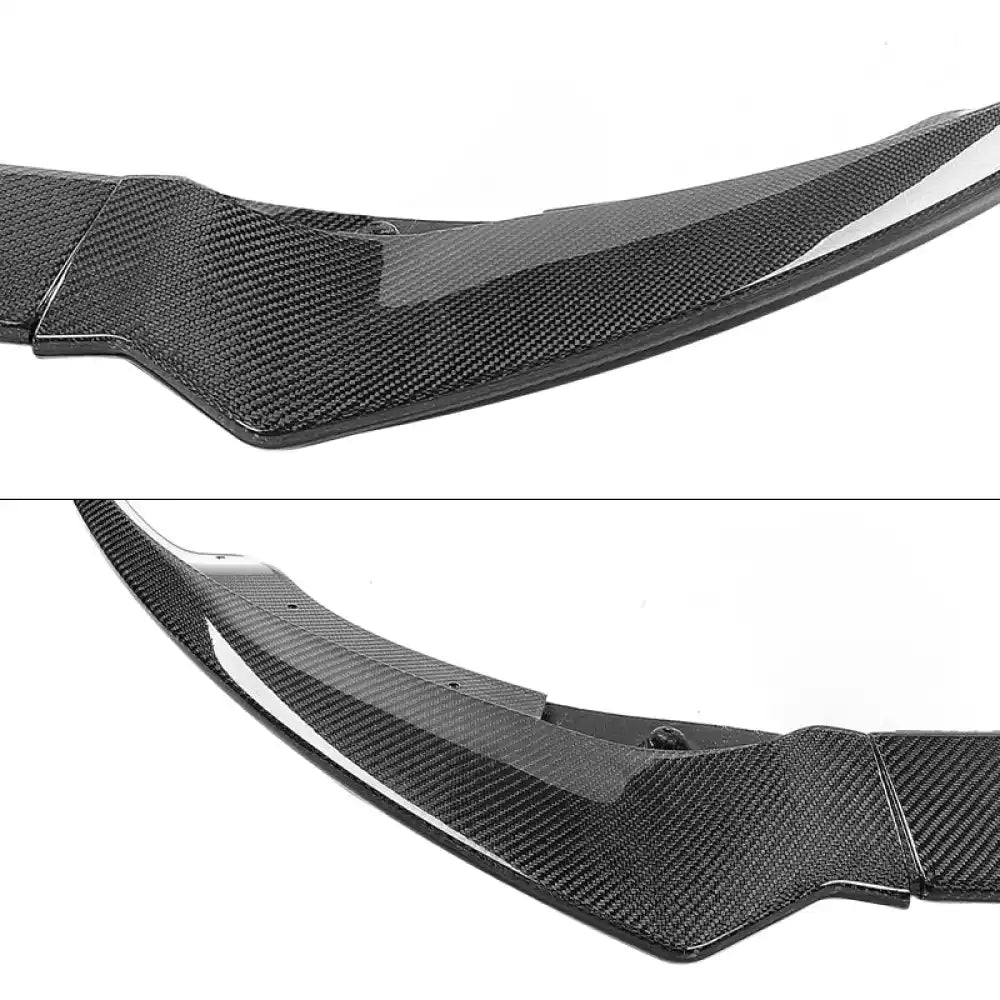 2020-2024 Tesla Y Track Pack Gloss Black Front Bumper Lip Carbon Print Gloss Black