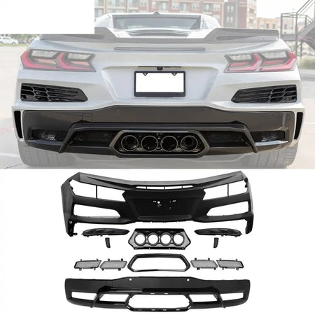 2020-2025 Chevy Corvette C8 OE Rear Bumper Diffuser Black Exhaust Tip