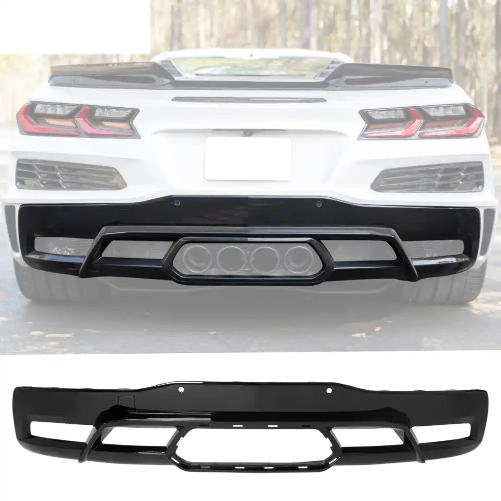 2020-2025 Chevy Corvette C8 OE Rear Bumper Diffuser Black Exhaust Tip