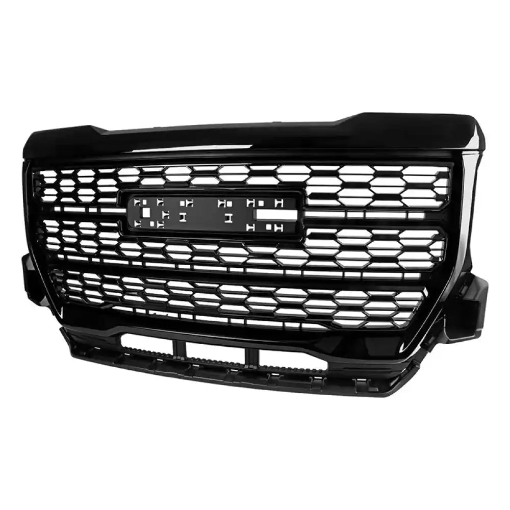 2021-2022 GMC Canyon Denali Style Gloss Black Front Bumper Hood Grille