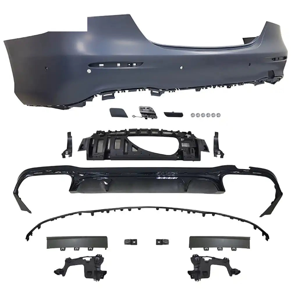 2021-2023 Benz W213 E Class Front Rear Bumper Hood Grille Side Skirts Gloss Black