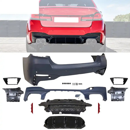2021-2023 BMW G30 5-Series Front Rear Bumper Grille Side Skirts Gloss Black