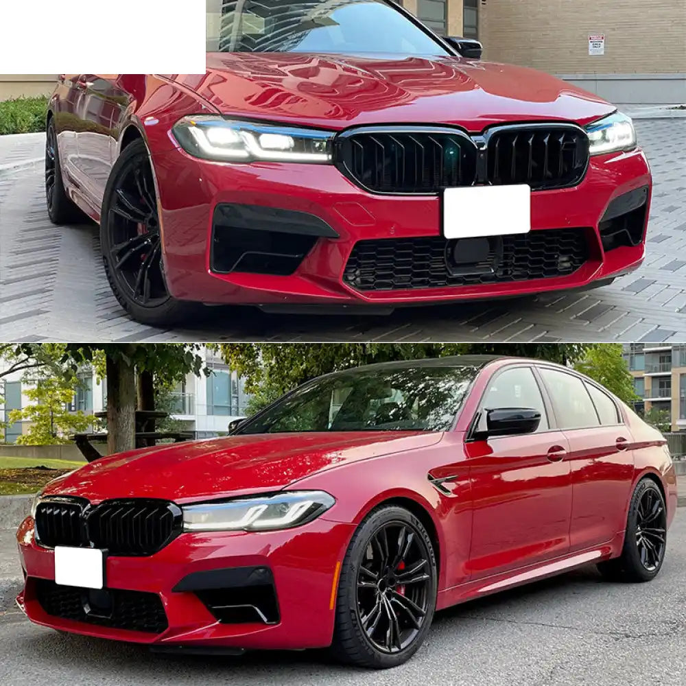 2021-2023 BMW G30 5-Series Front Rear Bumper Grille Side Skirts Gloss Black