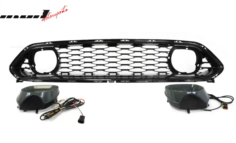 2021-2023 Ford Mustang Mach 1 Car Front Grille Black W/ LED Lamp ABS